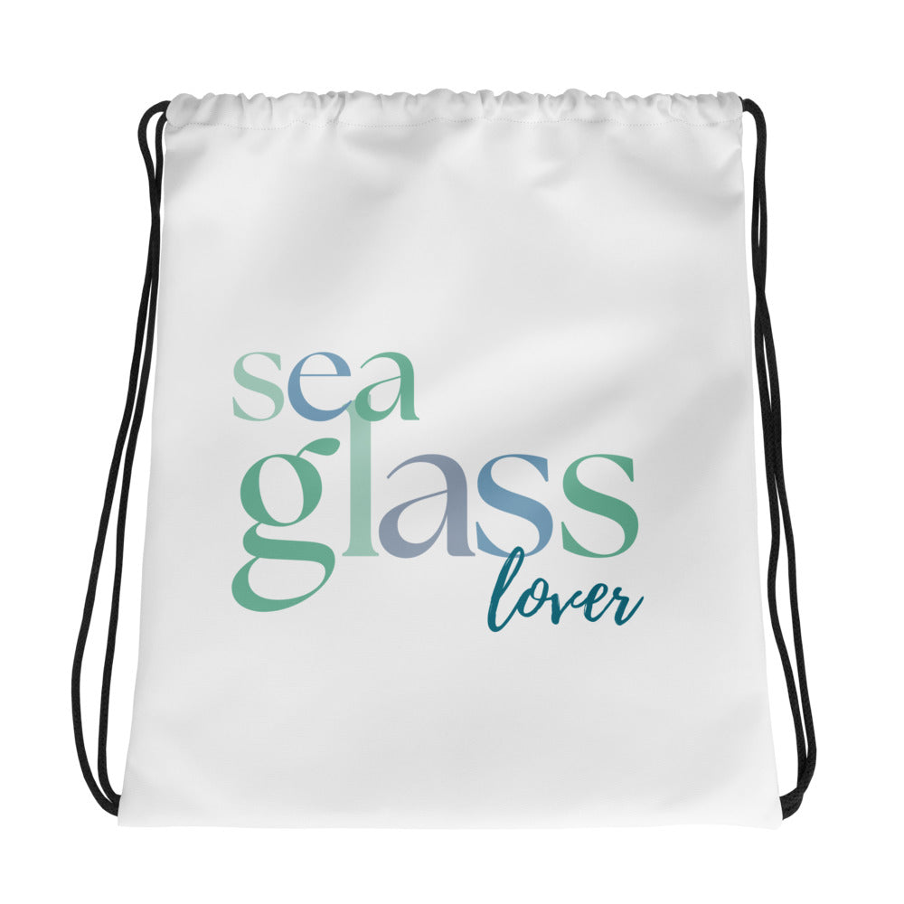 Sea Glass Lover Drawstring Bag